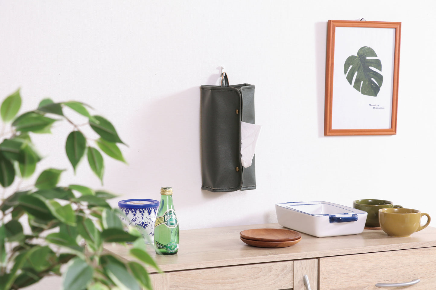 レザー調ティッシュケース