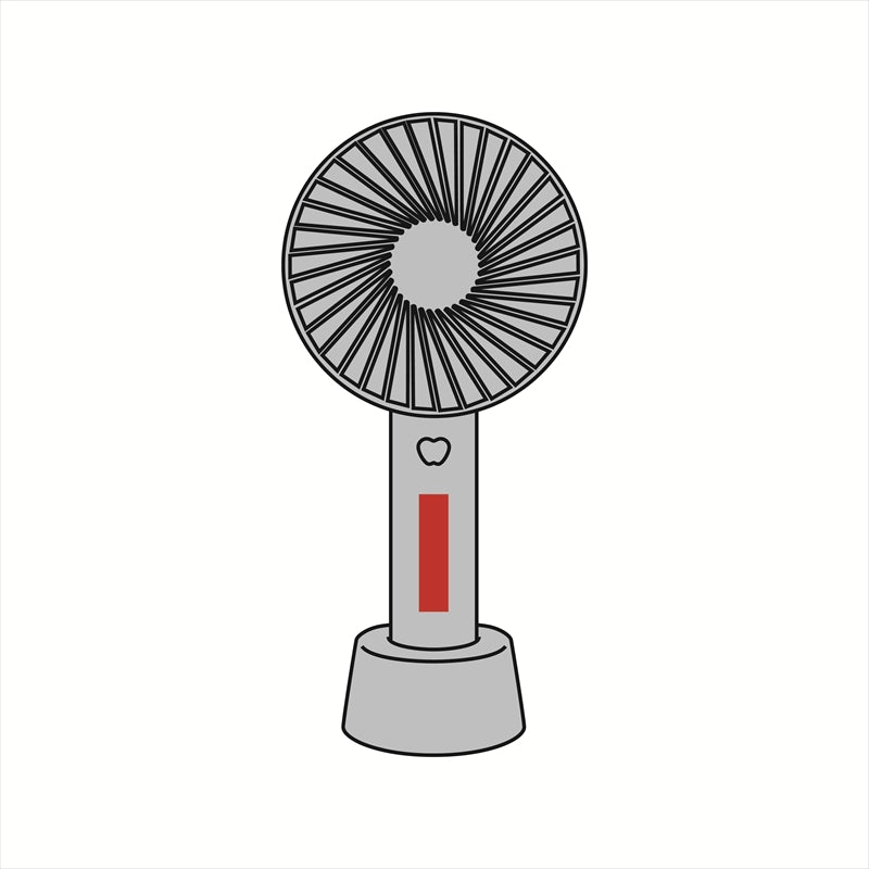 オルUSB充電式ハンディファン ホワイト 名入れ箇所イメージ