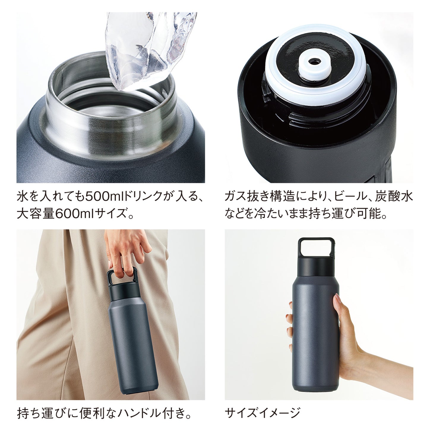 真空ステンレス炭酸ボトル