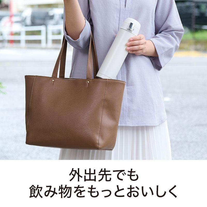 ラ・シック セラミックコートワンプッシュ真空ステンレスボトル 480ml ホワイト