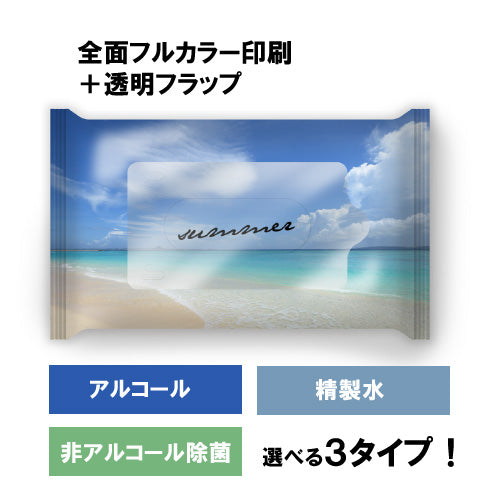 全面印刷ウェット10枚(透明フラップ)