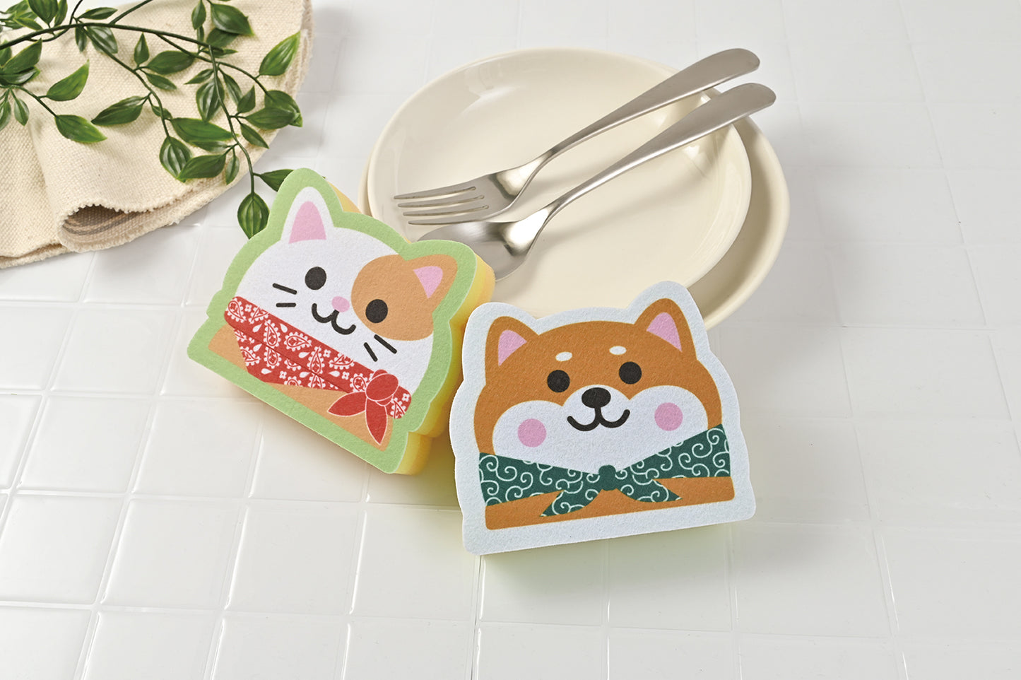 わんにゃんダイカットキッチンスポンジ(1コ入)