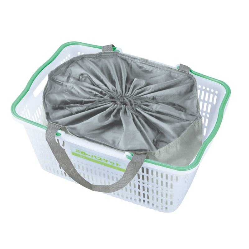 リフェロ・再生PETポータブル巾着ショッピングクーラーバッグ グレー