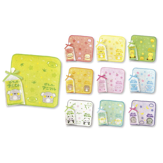 ぽちゃちゃアニマル ギフトラッピングミニタオル1枚