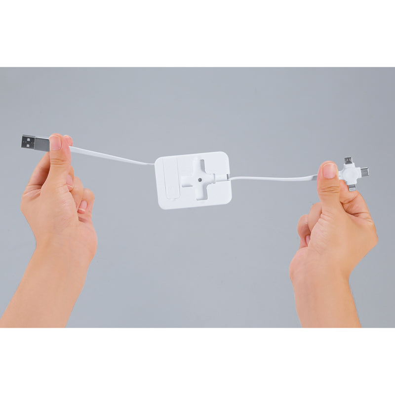 スマホスタンドになるコンパクト3in1ケーブル