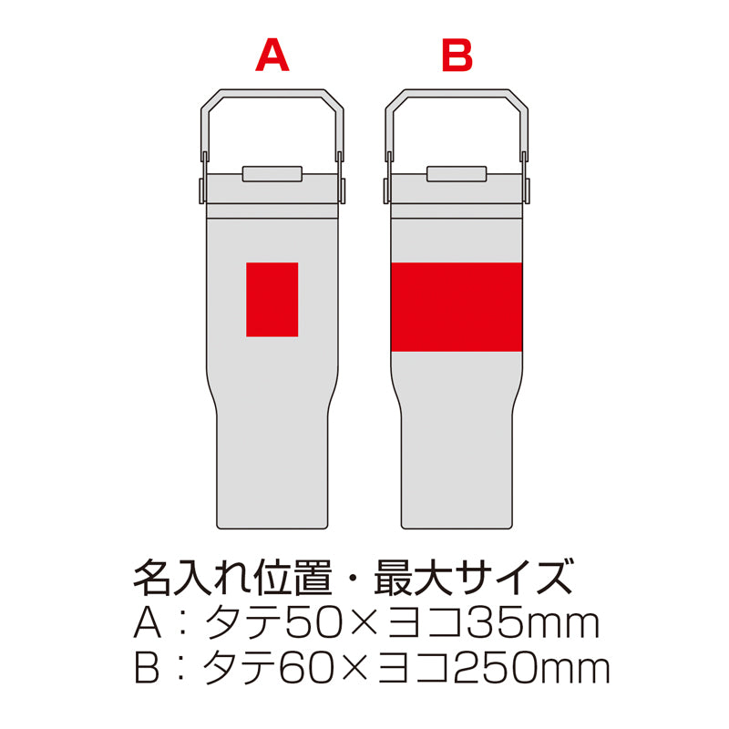 アンサンブル ハンドル付き真空二重2WAYタンブラー(ストロー付き)