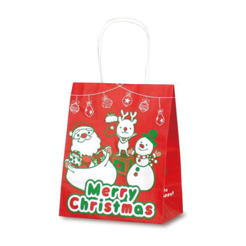 手提げ紙袋 クリスマスバスケット1枚(小) 全体