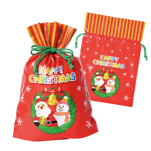 クリスマス巾着ギフトバッグ(小)