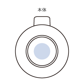 360度回転クリップファン 名入れ箇所イメージ