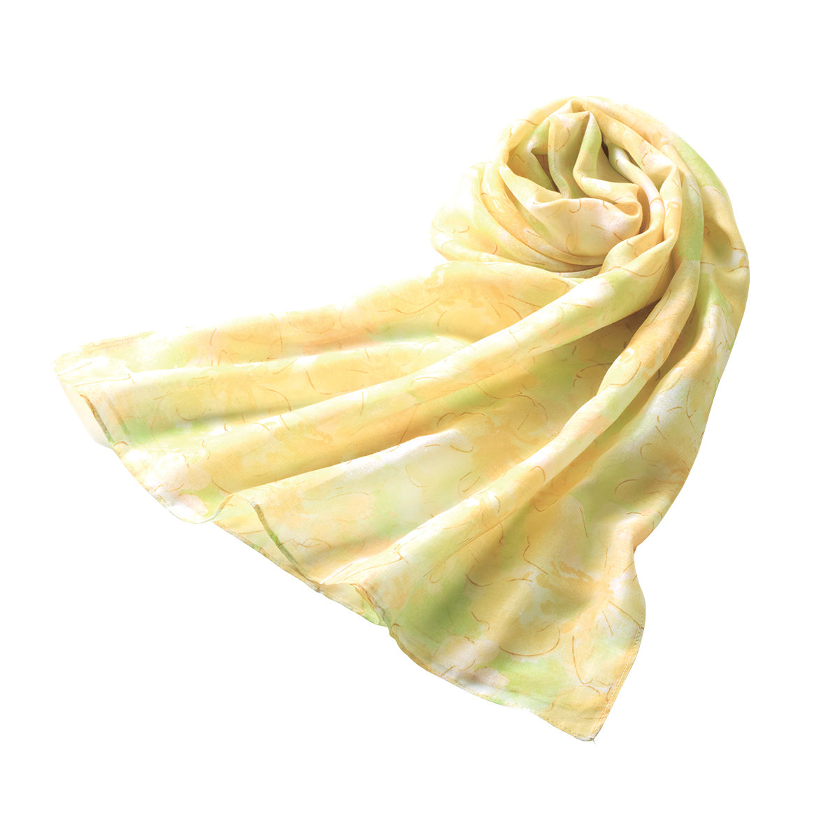 UVケア花柄ストールのイエロー