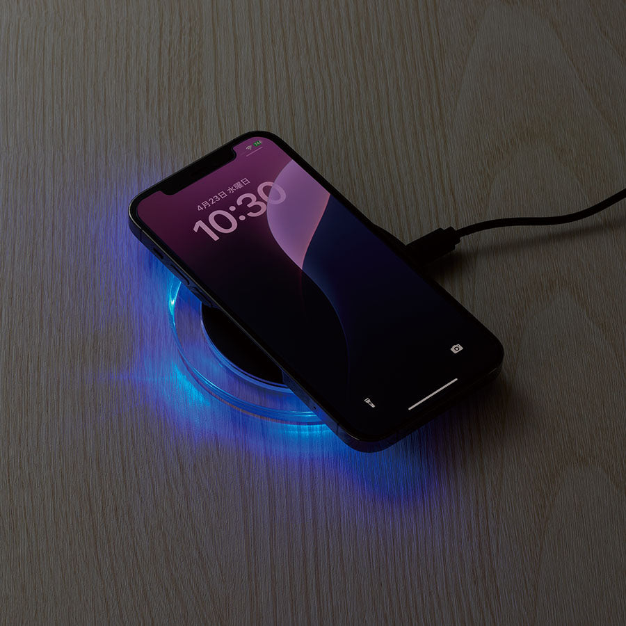 クリアワイヤレス充電器 ラウンド 10W