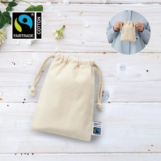 フェアトレードコットン巾着(S) ナチュラル