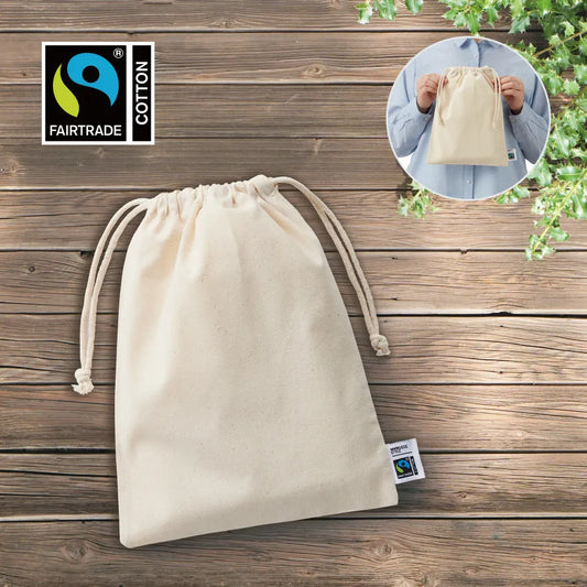 フェアトレードコットン巾着(M) ナチュラル