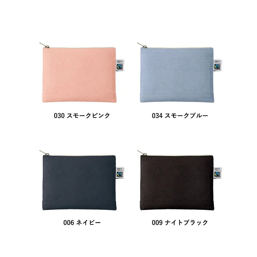 フェアトレードコットンキャンバスフラットポーチ(S) - 販促日本一