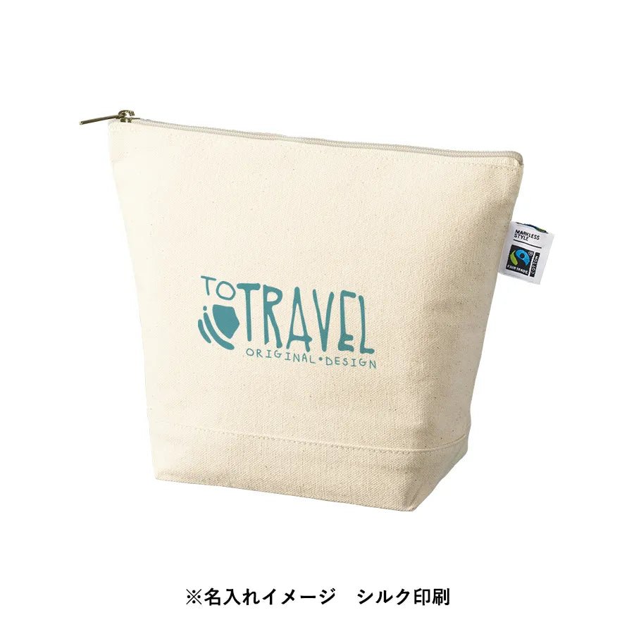 フェアトレードコットンキャンバスデイリーポーチ(M) ナチュラル - 販促日本一