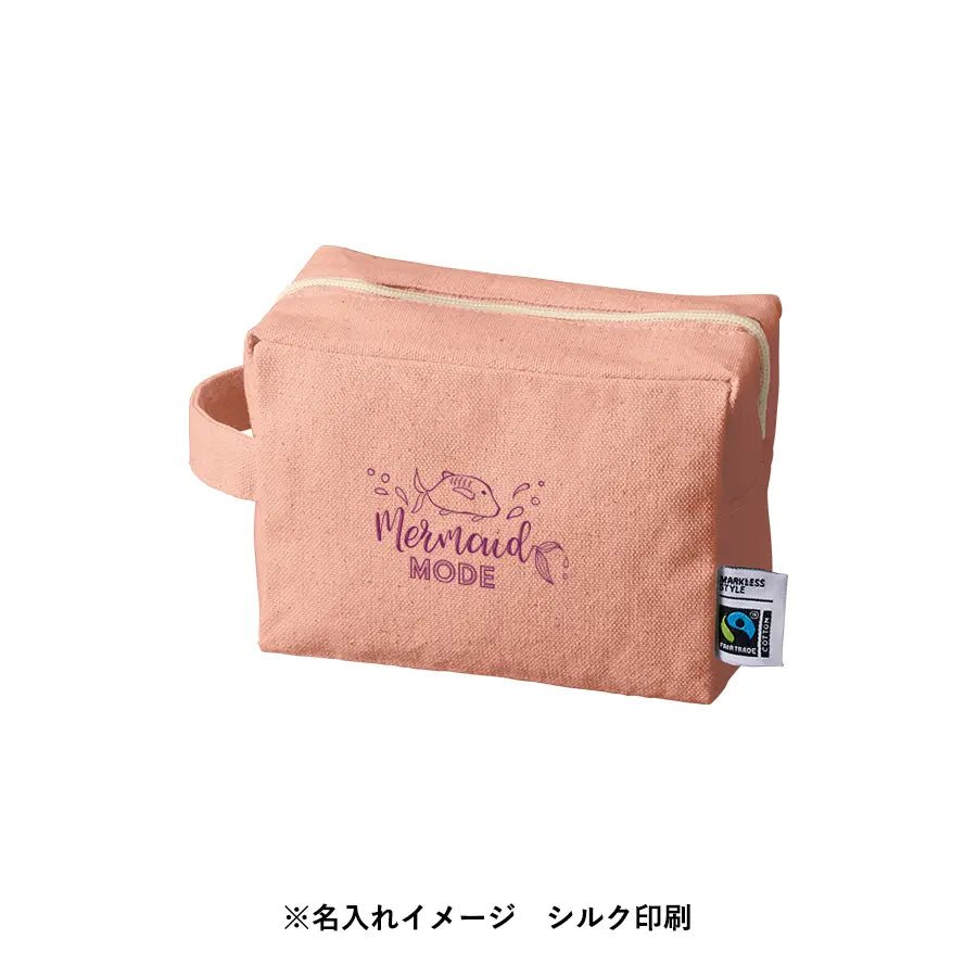 フェアトレードコットンキャンバスファスナーポーチ(M) - 販促日本一