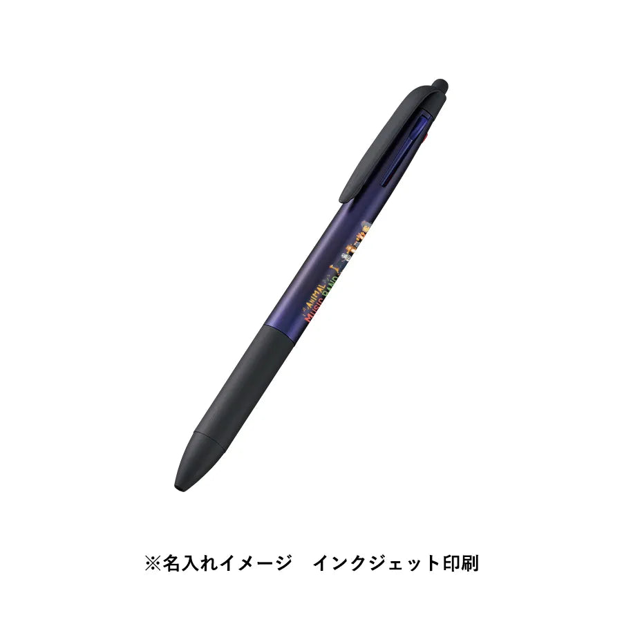 タッチペン付3色ボールペン(再生ABS)