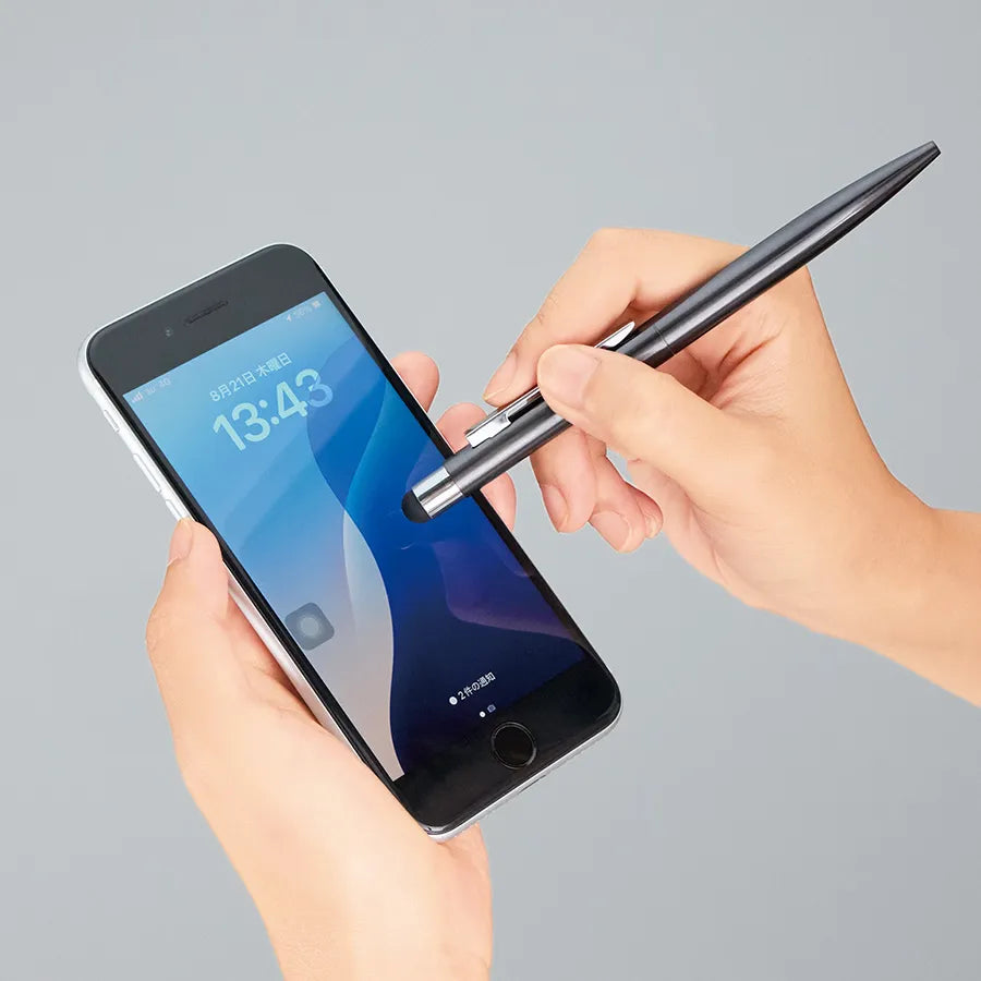 タッチペン付クールメタルボールペン(再生ステンレス)