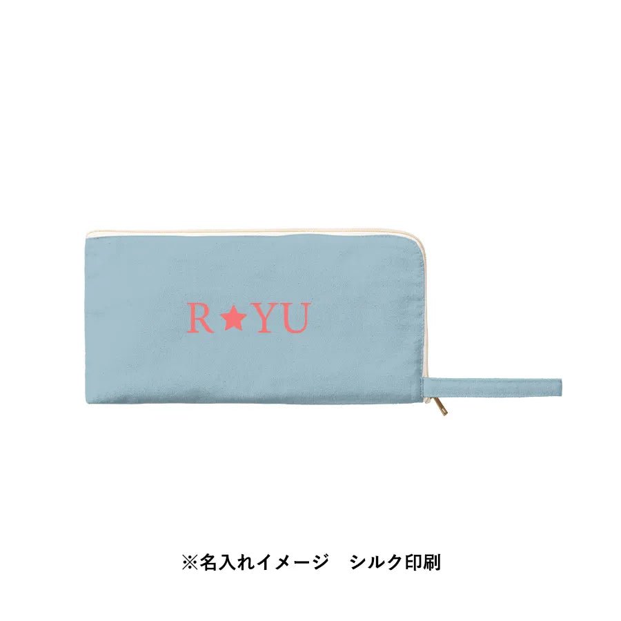 キャンバスL字ファスナーフラットポーチ(M) - 販促日本一