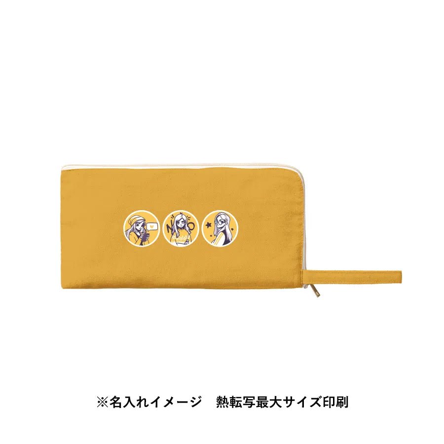 キャンバスL字ファスナーフラットポーチ(M) - 販促日本一
