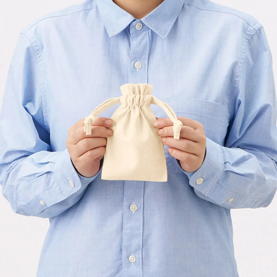 厚手コットンフリル巾着(SS) ナチュラル