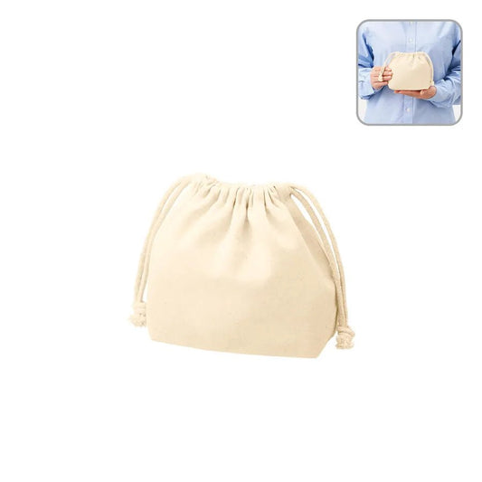 厚手コットンポーチ巾着(S) ナチュラル - 販促日本一