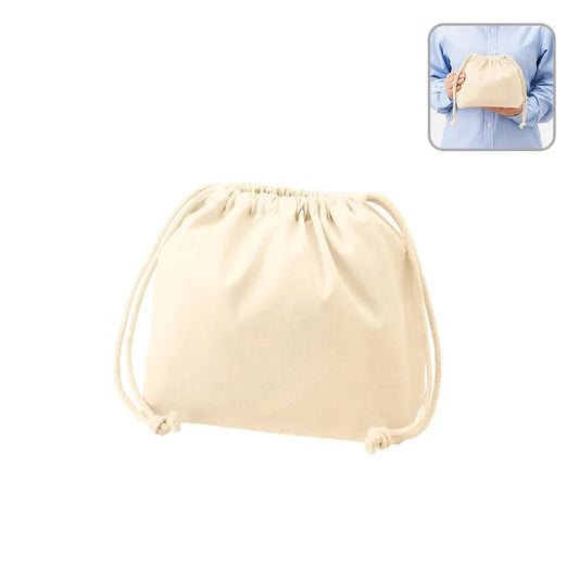 厚手コットンポーチ巾着(M)ナチュラル - 販促日本一
