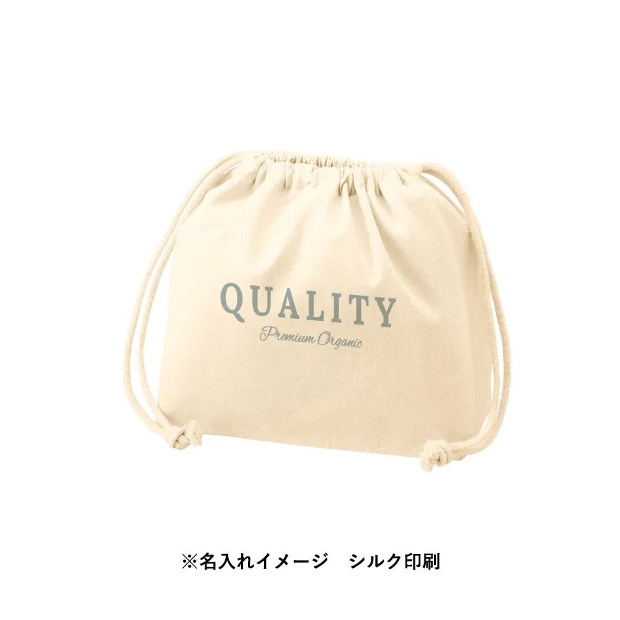 厚手コットンポーチ巾着(M)ナチュラル - 販促日本一