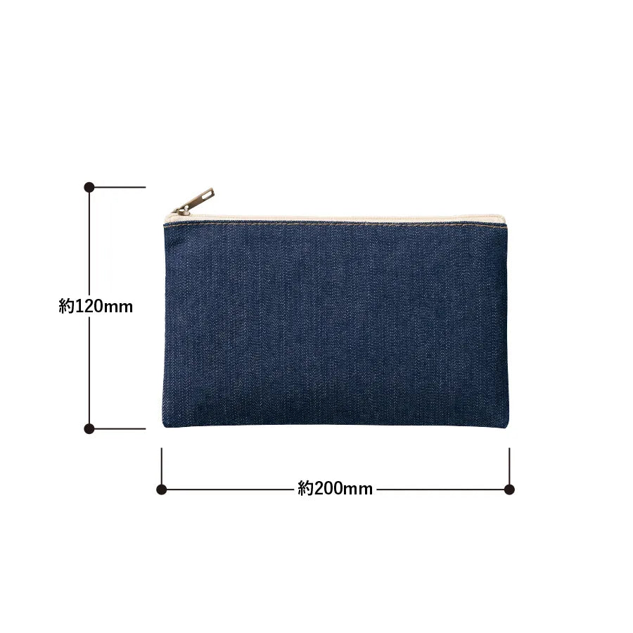 デニムフラットポーチ(S) インディゴ