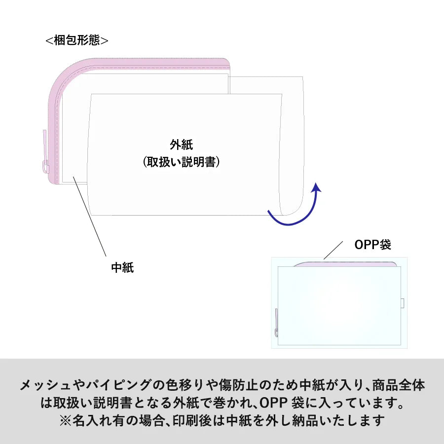 メッシュポケットクリアミニポーチ(カラビナ付) - 販促日本一