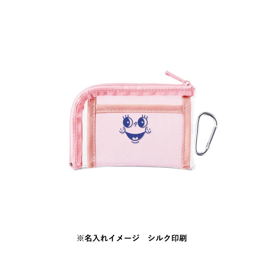 メッシュポケットクリアミニポーチ(カラビナ付) - 販促日本一