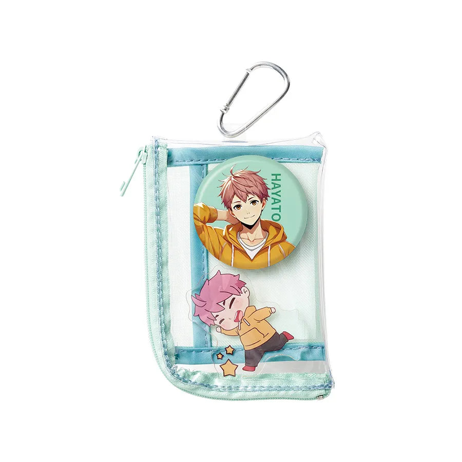 メッシュポケットクリアミニポーチ(カラビナ付)
