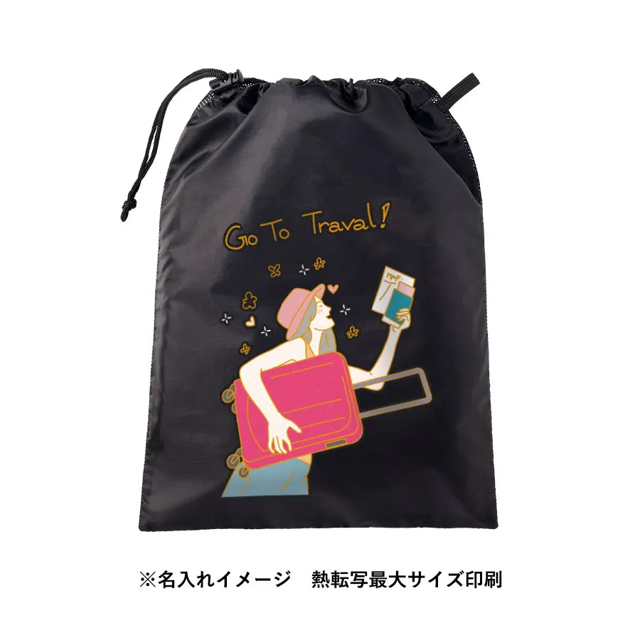 メッシュポリ巾着(L) ブラック
