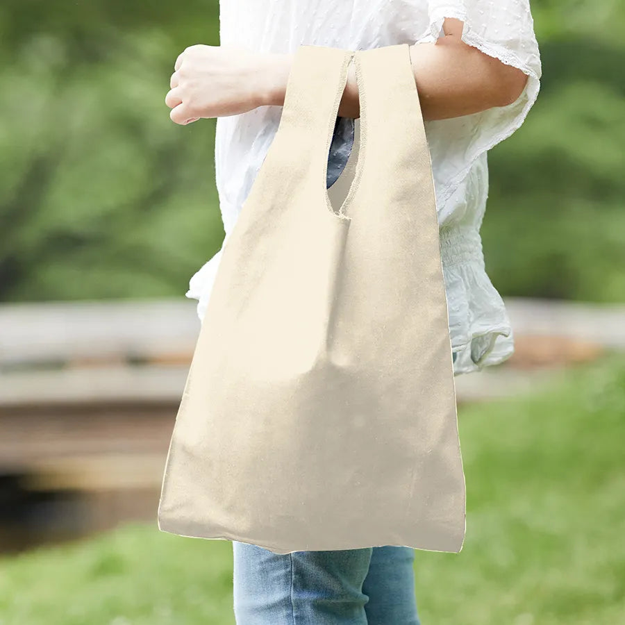 厚手コットンマルシェバッグ(M)ナチュラル