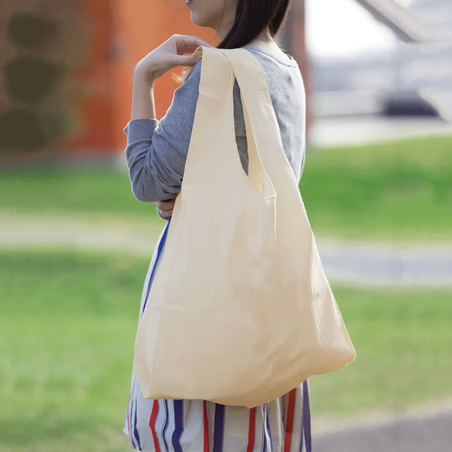 厚手コットンマルシェバッグ(L)ナチュラル
