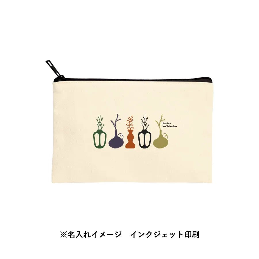 キャンバスフラットポーチ(S) ナチュラル - 販促日本一