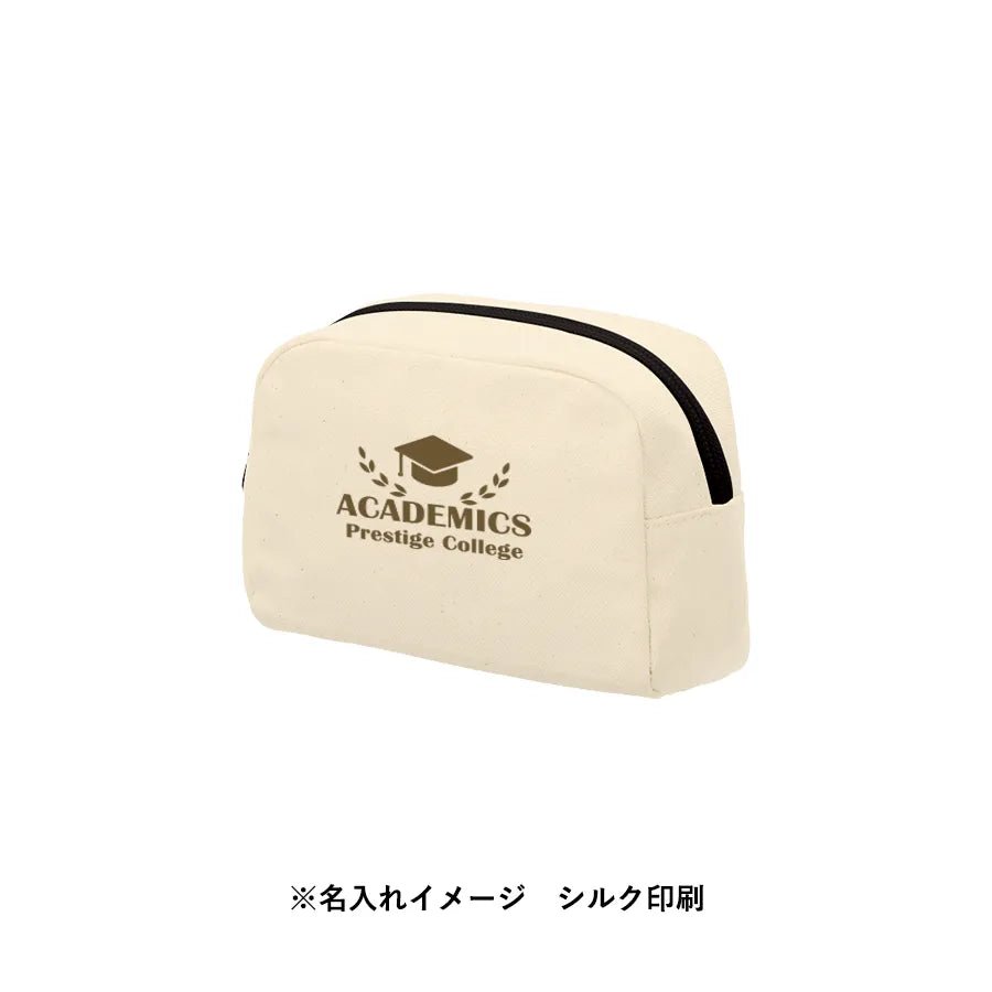 キャンバスファスナーポーチ(S) ナチュラル - 販促日本一