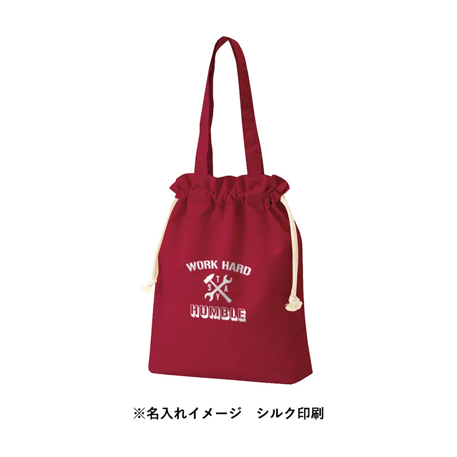 厚手コットンガゼット巾着トート(M)