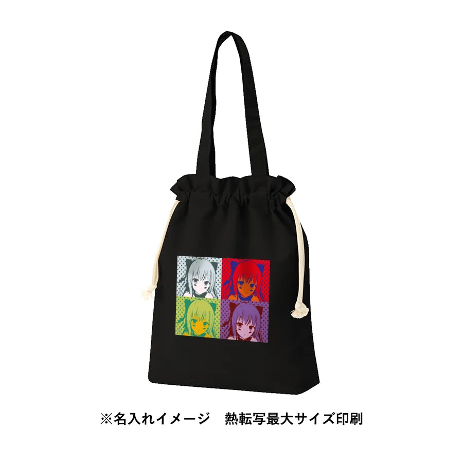 厚手コットンガゼット巾着トート(M)