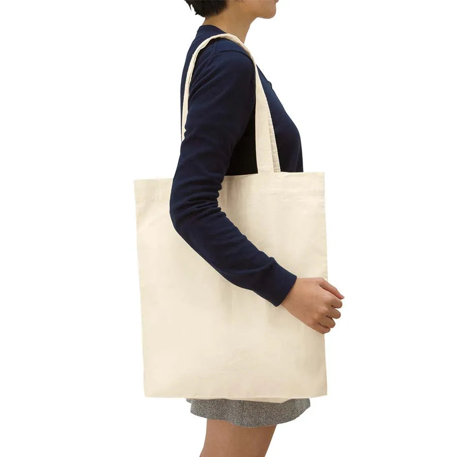 コットンガゼットマチ付バッグ(L) ナチュラル