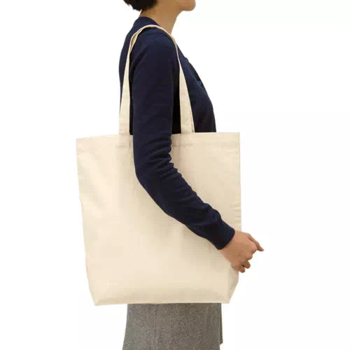 厚手コットンマチ付トート(L) ナチュラル