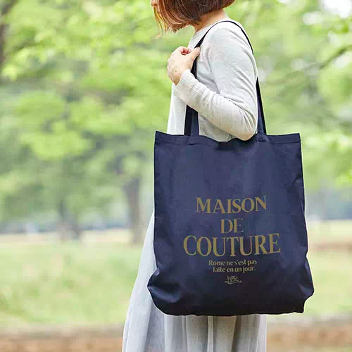 厚手コットンラウンドボトムバッグ(L)