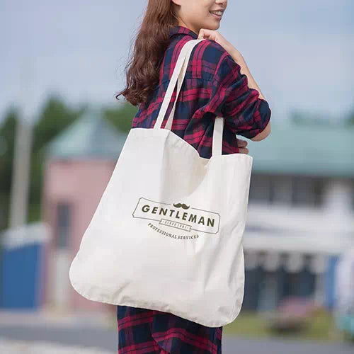 厚手コットンラウンドボトムバッグ(L)ナチュラル