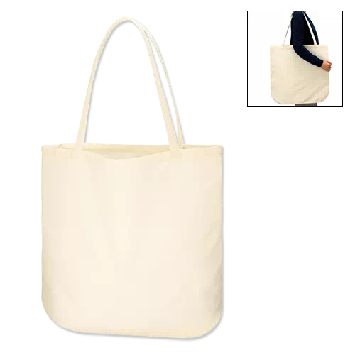 厚手コットンラウンドボトムバッグ(L)ナチュラル