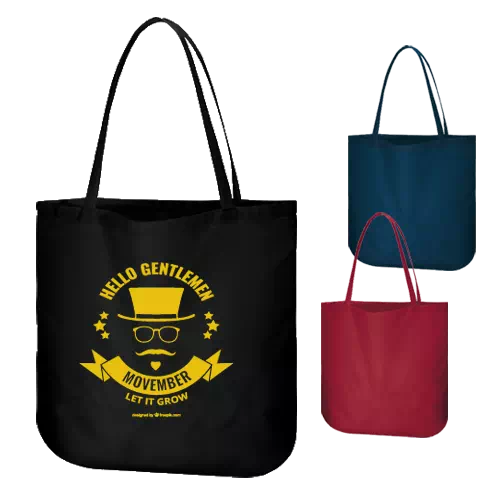 厚手コットンラウンドボトムバッグ(L)