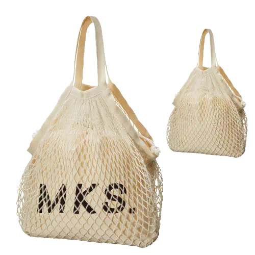 ネットバッグ 厚手コットン巾着付 ナチュラル