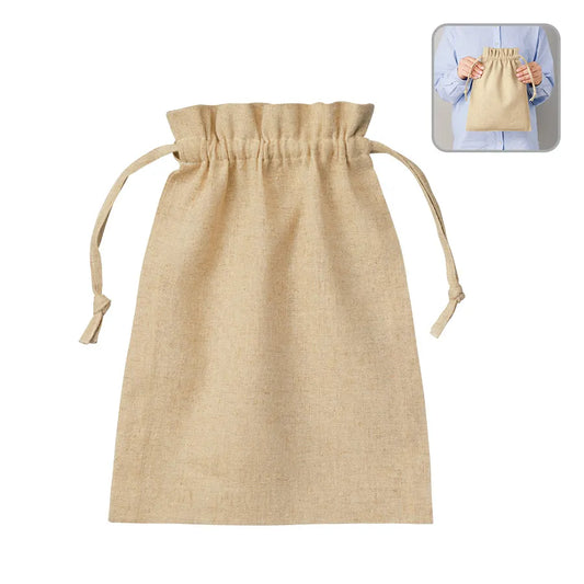 コットンリネン巾着(M) ナチュラルベージュ