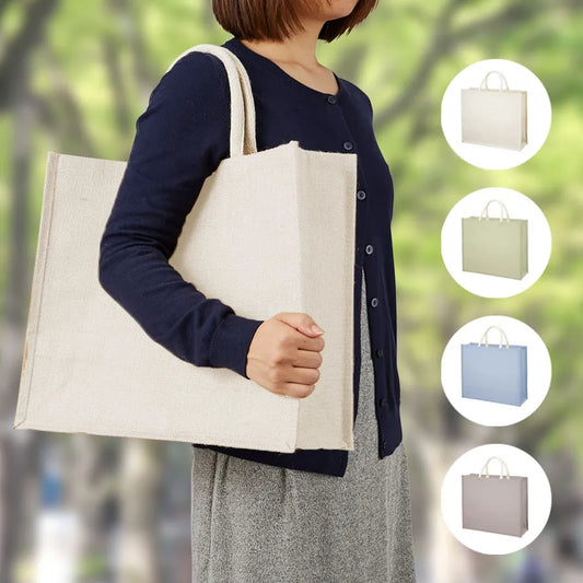 ジュートスクエアトート(L)