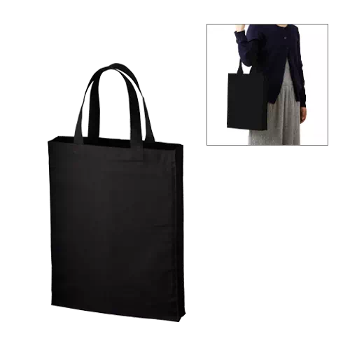 厚手コットンA4スクエアトート ブラック