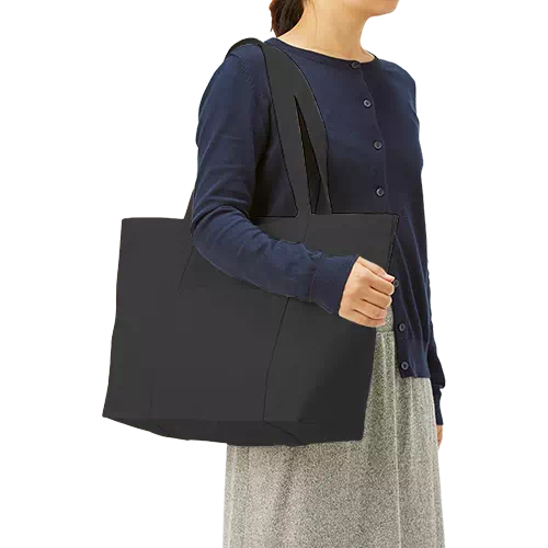 キャンバスビッグトート 仕切りポケット付 ブラック